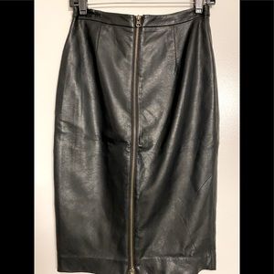Black Leather Pencil Skirt